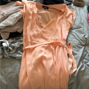 Medium peachy pink Lulu’s wrap dress